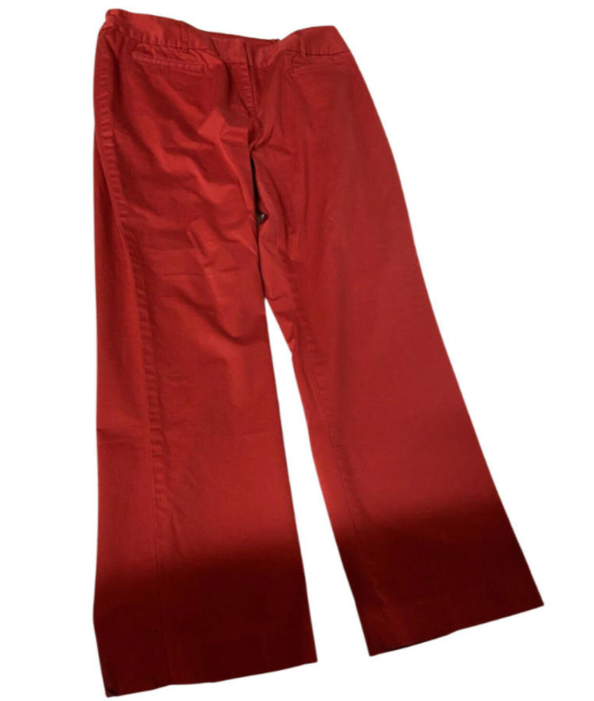 TALBOTS Woman Petites Classic Fit Red Pants Front Slit Pockets Elastic Size 16W